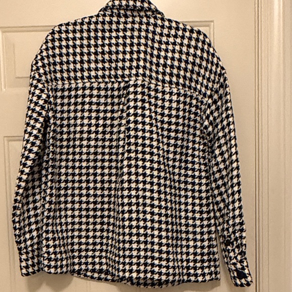 a new day Women's Long Sleeve Tweed Shacket - Black/Cream Houndstooth/NWT/M - Picture 11 of 11